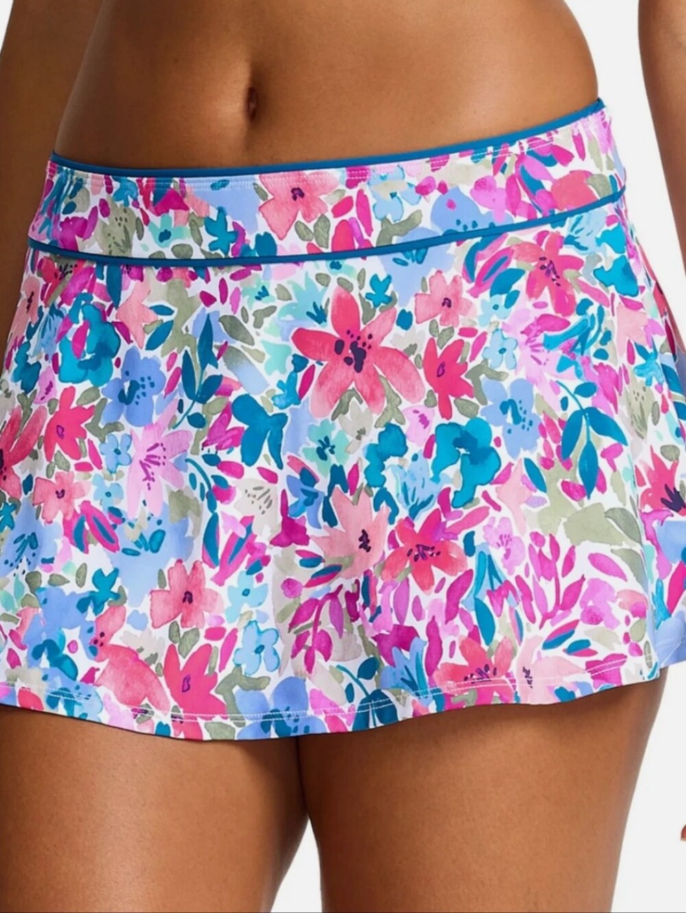 Tommy Bahama Watercolor Floral skirted bikini bottoms sz Large NWT retail $110